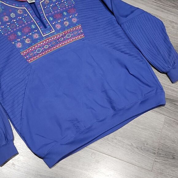 Vintage Blue 3/4 Zip Pullover - Picture 3 of 7